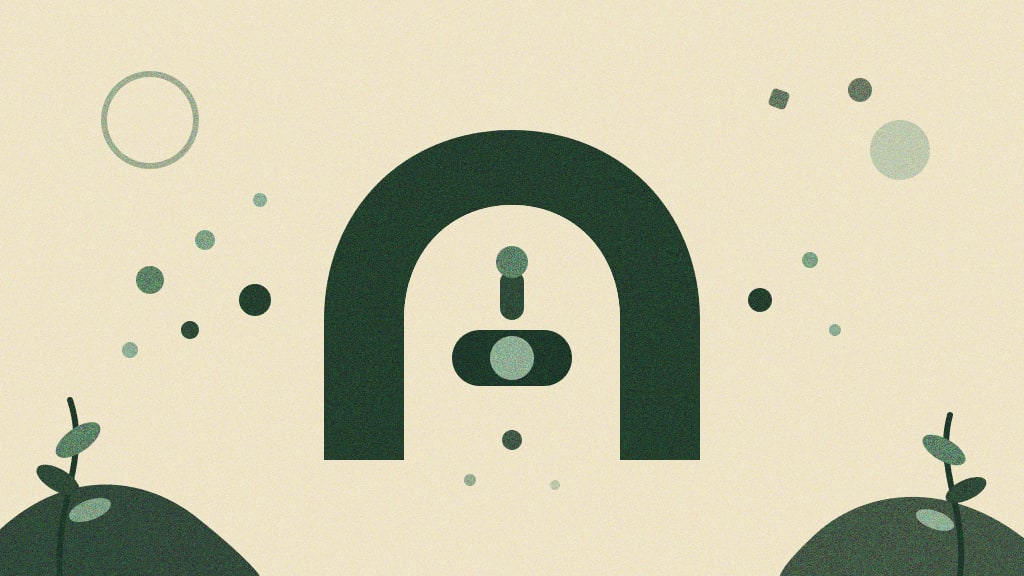 Ilustração abstrata de um portal com um interruptor no centro, representando o Consent Mode v2 do Google Ads decidindo o fluxo de dados de consentimento
