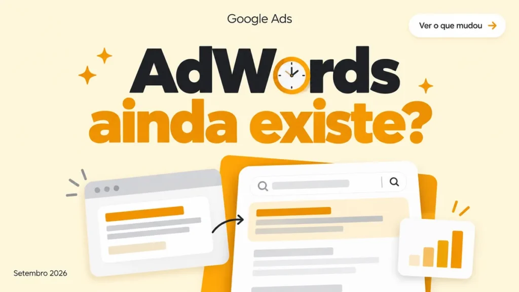 Capa do artigo explicando se o Google AdWords ainda existe e o que mudou para o Google Ads em 2026