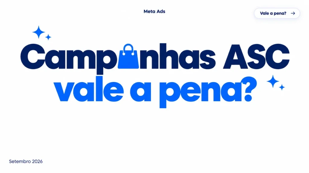 Capa do artigo sobre Advantage+ Shopping Campaigns no Meta Ads, com título grande e ícone de sacola na palavra