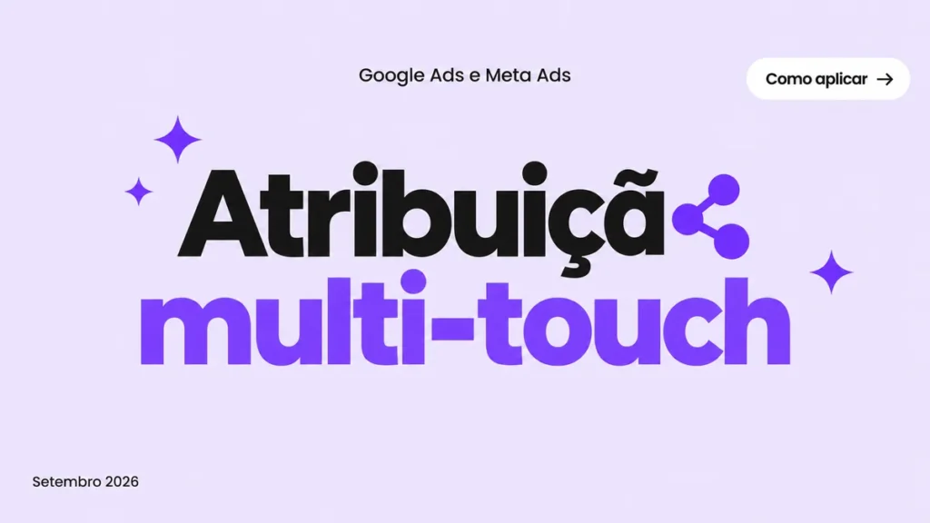Capa do artigo sobre atribuição multi-touch em mídia paga, com título grande em duas linhas e ícone de pontos ligados