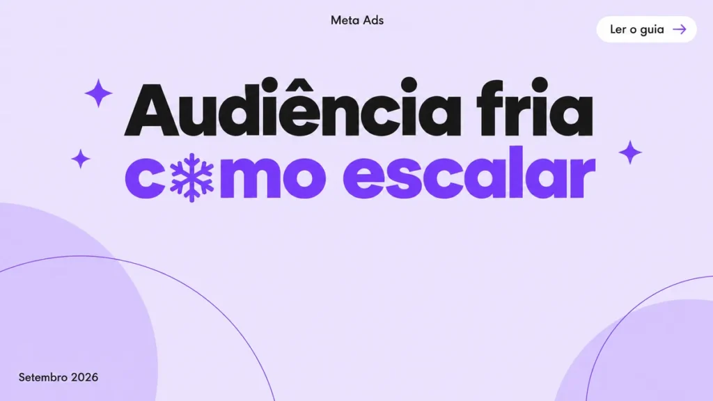 Capa do artigo sobre cold audience no Meta Ads, com título grande em duas linhas e ícone de floco de neve