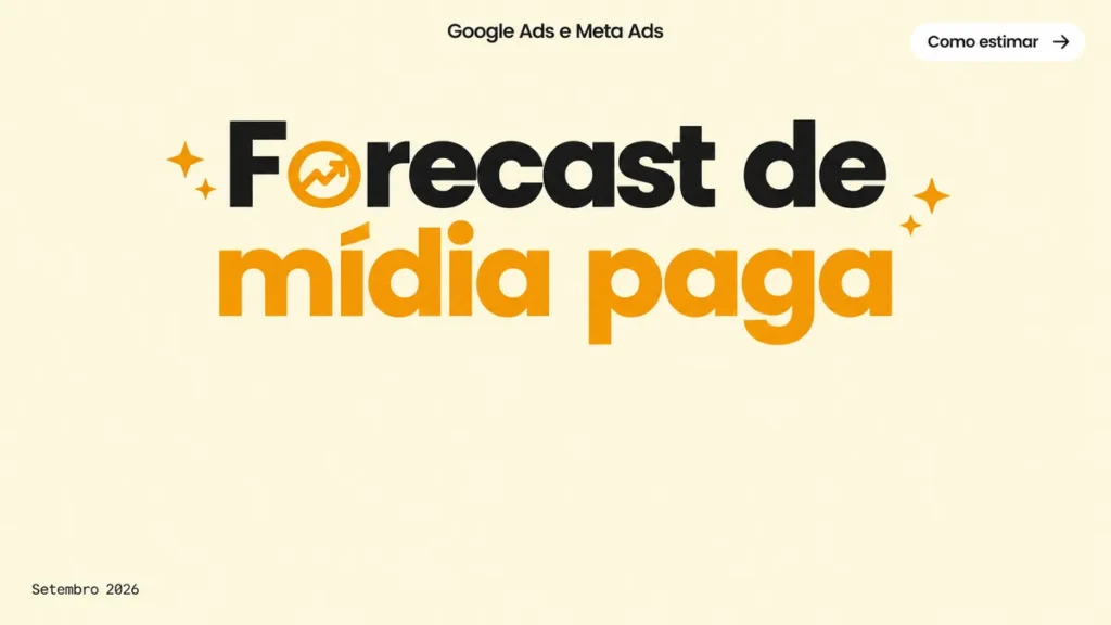 Capa do artigo sobre como estimar resultado de mídia paga antes de investir, com título grande e ícone de tendência