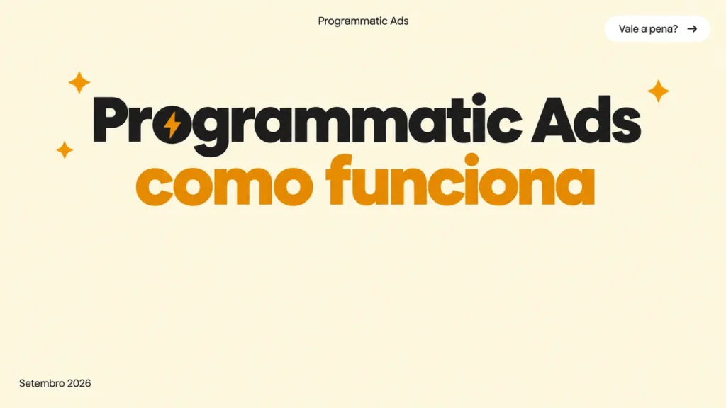 Capa do artigo sobre programmatic ads e RTB, com título grande em duas linhas e ícone de raio na palavra