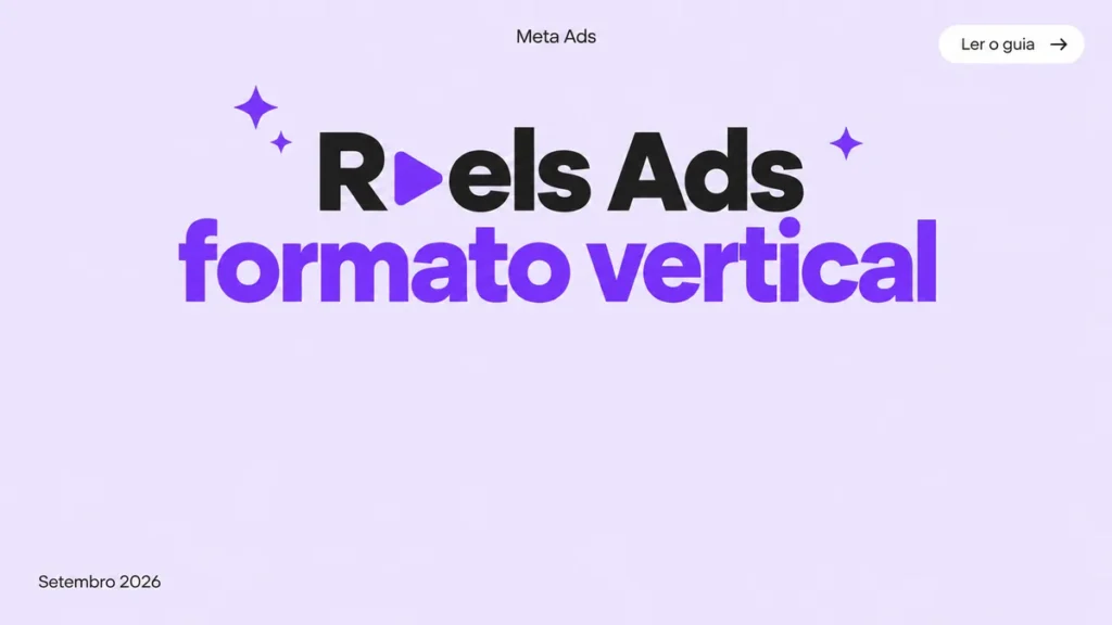 Capa do artigo sobre Reels Ads no Meta, com título grande em duas linhas e ícone de play na palavra Reels