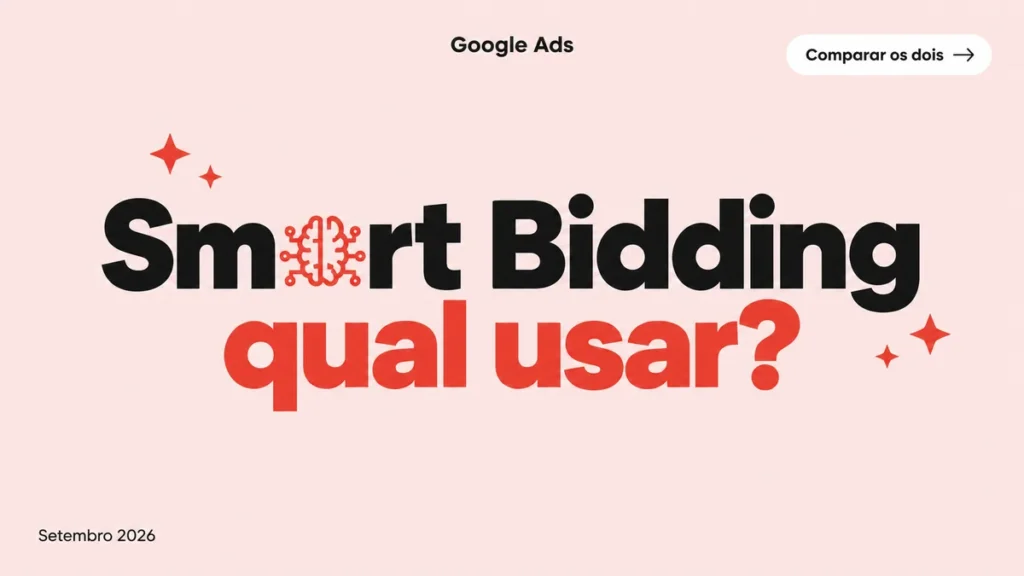 Capa do artigo sobre Smart Bidding no Google Ads (tCPA, tROAS, Max Conversões), com título grande e ícone