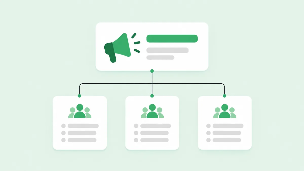 Diagrama de estrutura de campanha do Google Ads segmentada por especialidade para consultorio de psicologia