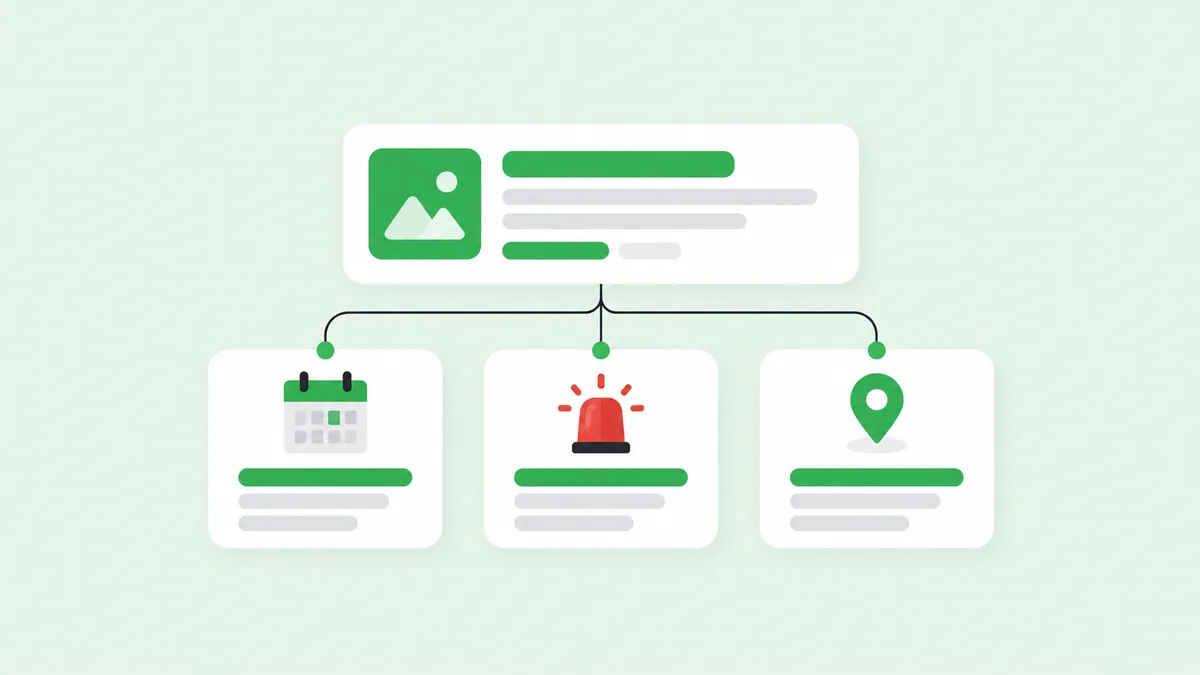 Diagrama de grupos de anuncio organizados por intencao de busca em campanha de Google Ads para clinicas