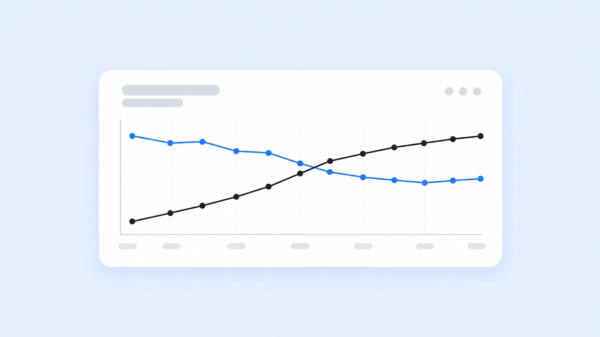 Grafico comparando trafego pago imediato com crescimento gradual do trafego organico em clinicas