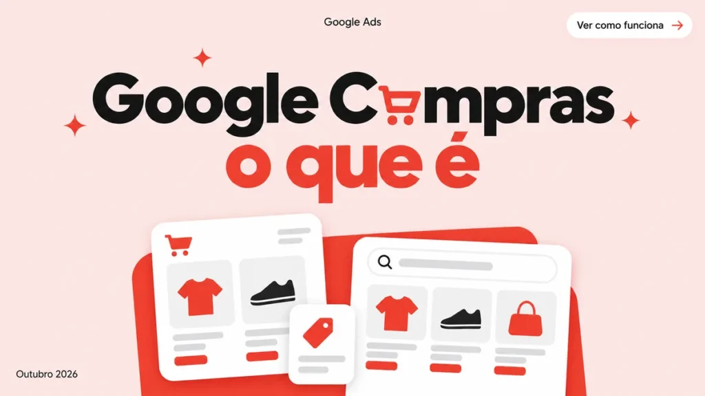 Capa do guia sobre o que é o Google Compras e como vender produtos através do Google Ads