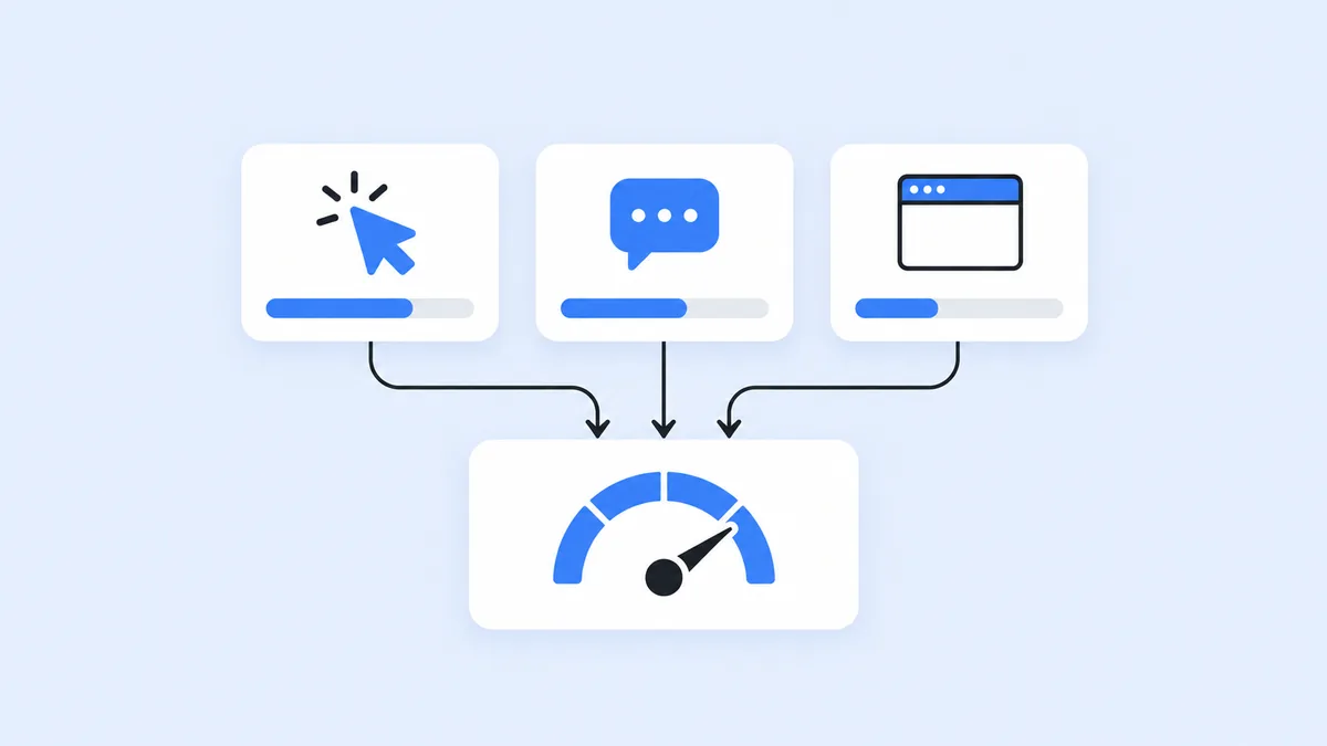 Diagrama dos três componentes do Quality Score no Google Ads: CTR esperado, relevância e página de destino