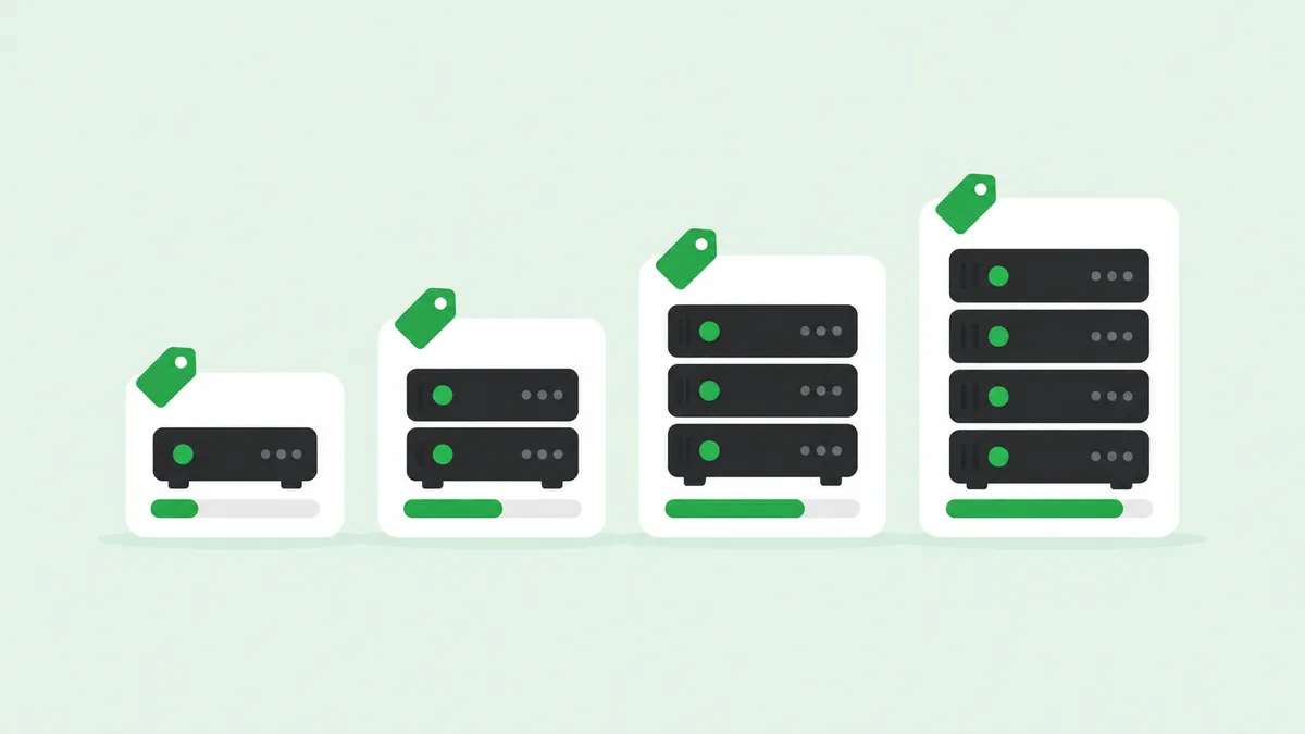 Comparacao visual entre hospedagem compartilhada, VPS, cloud e dedicada com faixa de preco e recursos